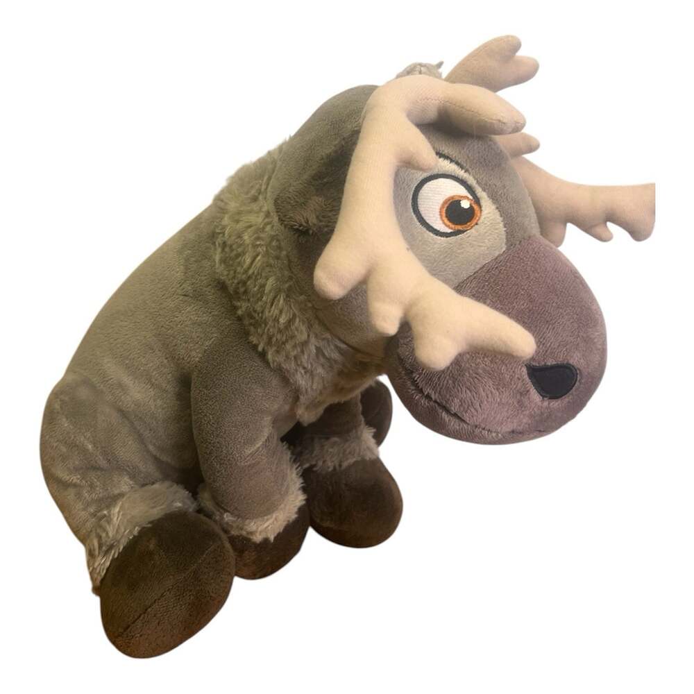 Disney Frozen Sven Plush Reindeer Stuffed Animal Sitting 16” Toy Gray Kristoff